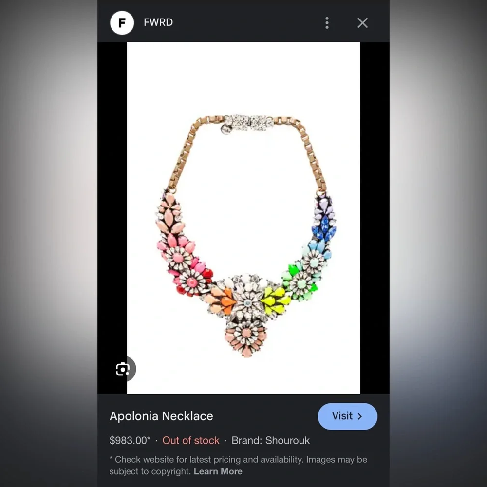 Apolonia Rainbow Floral Statement Necklace - Picture 9 of 9